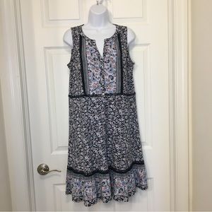 🛍️ SALE! J.JILL Blue and Rose Floral Print Dress Sz S